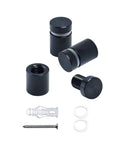 Dead Simple To Install, Rock Solid Aluminum Wall Spacers And Standoff Screws For Acrylic Signs, half inch black hardware kit components.