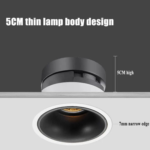 9 Pack Ultra Thin LED Recessed Downlights With Aluminum Housing And Adjustable Eyeball Trim Deliver Straight Up Solid Lighting For 9W 4000K Ceiling Upgrades With Zero Flicker Hassles - 5CM thin lamp body design.