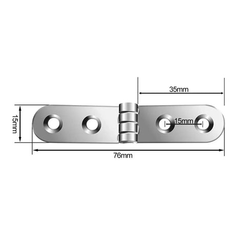 20 Pack 180 Degree Foldable Flap Hinges for Cabinets and Furniture, Rounded Corner Buffer Hardware, dimensions shown