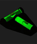 A22I T Type Level Meter, Mini Spirit Level Bubble Two Ways T Type in vibrant green with dual bubbles illuminated.
