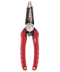 Six-In-One Long Nose Pliers For Electricians Pro Grade Wire Stripper And Reamer Combo Seven And One Half Inch Forged Alloy Steel