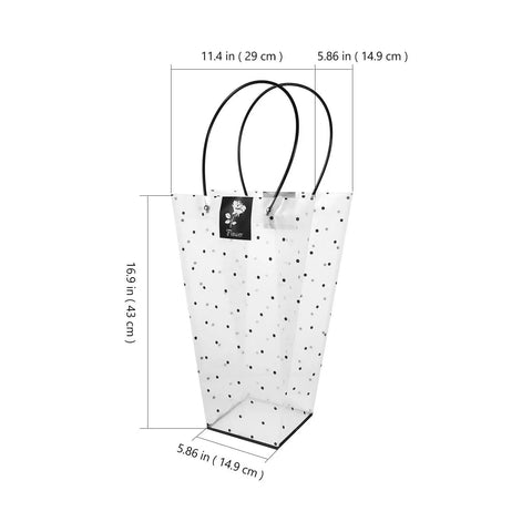 Clear Plastic Flower Packaging Bags With Handle For Bouquets, Easy To Carry Floral Wrapping For Weddings And Valentine Gifts