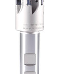 Beefy High Feed Indexable End Mill With One And A Half Inch Cutter Diameter And One Inch Shank Six Flutes Accepts LNMU030312R-JM Inserts