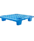 Blue Lightweight Interlocking Plastic Pallet With Breathable Grid Storage Pads for Outdoor Use Spliceable Design 60x70x12cm HDPE Build