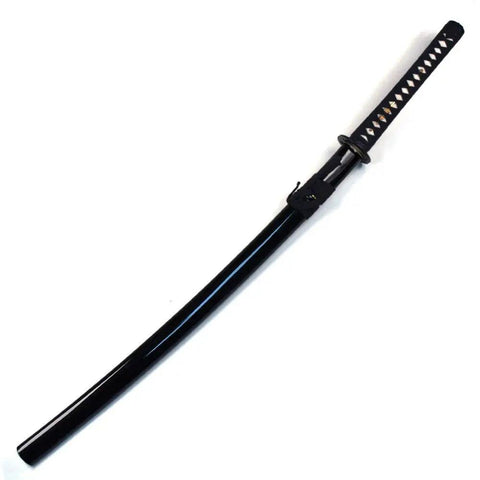 Unsharpened Carbon Steel Iaito Practice Katana Sword With Musashi Ring Tsuba, 41 Inch Overall Length, Full Tang Blade