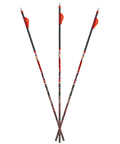 Three High Modulus Carbon Arrow Shafts 12 Pack, size 350, red black tips, designed for precision hunting and archery.