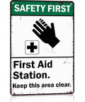 12 By 8 Inch Aluminum First Aid Station Sign For Easy Wall Mounting No Sweat Rustproof Weatherproof Safety Sign With Pre Drilled Holes Durable Metal Notice For Home Garage Warehouse And Workplace