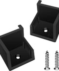 Left And Right Black Hand Hinge With Ribs Anti Rattle Pontoon Gate Door Stop For 1-1/4 Inch Square Tubing Injection Molded Door Stop With Screws Included Direct Mounting Using Number Ten Screws