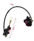 Beefy Rear Disc Brake Master Cylinder Caliper Assembly For Tao Tao Coolster And 50cc To 125cc Chinese ATVs shown with measurements