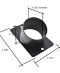 Shop Ready 4 Inch Universal Dust Port Adapter For Jointers And Band Saws Pre Drilled Mounting Holes with diameter measurements.