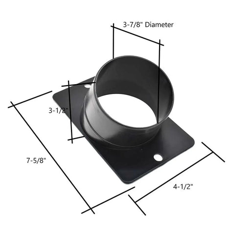Shop Ready 4 Inch Universal Dust Port Adapter For Jointers And Band Saws Pre Drilled Mounting Holes with diameter measurements.