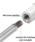 FREDORCH aluminum M8 screw suction cup adapter, two-piece silver alloy connectors for DIY actuators