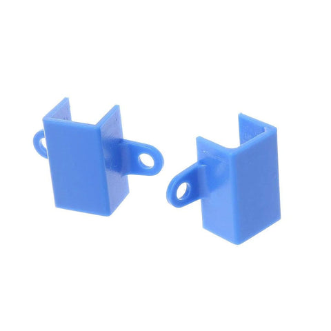 Blue N20 gear motor mounting brackets, pair with eyelet tabs, for 12mm frame holder, metal+ABS
