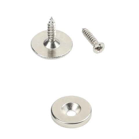 Screws and base of Heavy Duty Magnetic Door Catch And Latch For Kitchen Cabinets And Closets Stainless Steel Closure Keeps Doors Quietly Secured