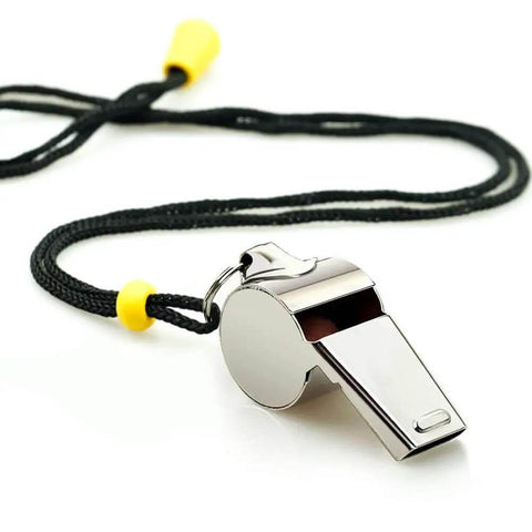 2 Pack Stainless Steel Sports Whistles With Lanyards for Coaches, Referees, and Officials, Loud Crisp Sound, Ideal for Training and Games.