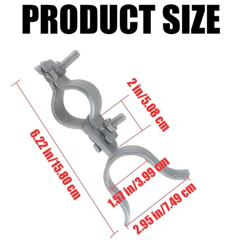 Chain Link Gate Fork Latch With Padlock Hole, Galvanized Fence Latch dimensions in inches and centimeters