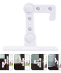 White Plastic Cabinet And Cupboard Door Lock With Reliable Latch, Easy To Use Kid Proof Safety Lock For Drawers, Refrigerator Doors, Cabinets, And Appliances