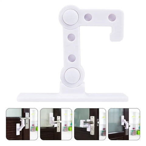 White Plastic Cabinet And Cupboard Door Lock With Reliable Latch, Easy To Use Kid Proof Safety Lock For Drawers, Refrigerator Doors, Cabinets, And Appliances