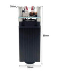 Laser engraver module, black plastic housing; compact 35x95mm with exposed top circuitry