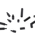 250Pcs Nylon Hex Spacer Standoff Assortment Kit DIY M3 Screws Nuts Threaded Pillars For UAVs And Electronics Projects, black spacers