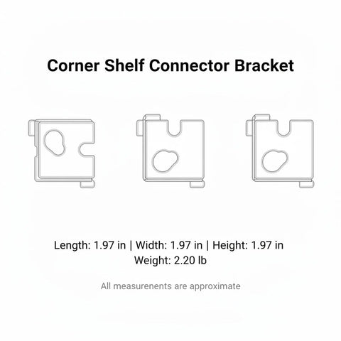 1 Pack Corner Shelf Connector Bracket Made From Steel 90 Degree Joint For DIY Shelving Projects, Silver Finish