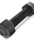 3-inch black-oxide 1/2-13 all-thread stud with hex nuts, B7 grade, pack of 4