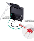 Low profile junction box with LED cable from 3 Inch Ultra Slim LED Recessed Lighting Kit 4 Pack Dimmable Wet Rated 6 Watt IC Rated