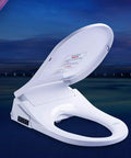 Top Shelf Smart Bidet Toilet Seat With Self Cleaning Wand And Stainless Steel Nozzle For Flawless Wash Performance, opened lid view.