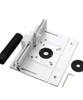 Tough As Nails Aluminum Router Table Insert Plate with scale, 85X85MM and 70X60MM cutouts for wood router trimming.