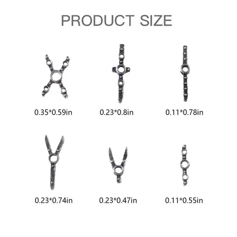 3D Metal Punk Nail Charms Set With Belt Spikes Rivets And Gothic Cross Studs In Silver Black White Mixed Sizes For Dope DIY Manicure Long Lasting Alloy Nail Art Accessories For Women size chart, alloy charms