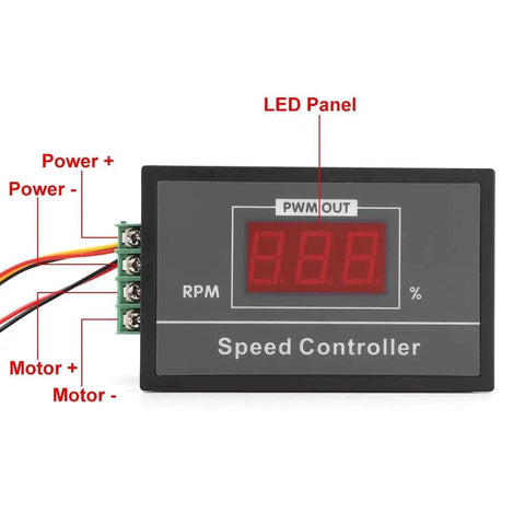 DC Motor Speed Controller Dope PWM 6V 12V 24V 48V 60V 30A Adjustable Speed Regulator with LED display and wiring