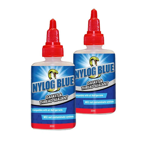 Nylog Blue 2 Pack Go To Refrigeration Lubricant For Seals Flares And Threaded Connections O Ring And Gasket Lubricant Fully Miscible With All Refrigerants OEM Approved Elastic Synthetic Compressor Oil For Leak Free Installations 30ml bottles