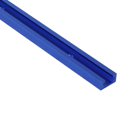 Aluminum T Track For Router Table And Workbench, Double Slot Design, 39 Inch Length, blue aluminum alloy, side view
