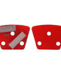 Set Of 3 Trapezoid Concrete Grinding Discs With 30 Grit For Floor Grinders, red metal discs with holes, aggressive scraper pads