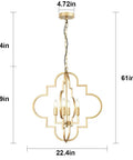 Golden Orb Chandelier Four Light Pendant Ceiling Fixture In Candle Style Geometric Design, gold finish, 22.4-inch diameter