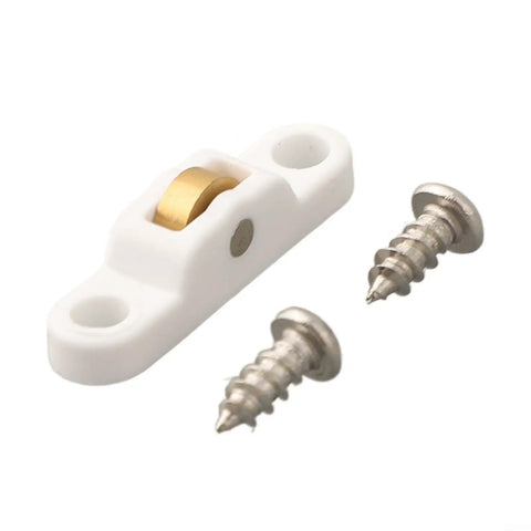 Heavy Duty Stainless Steel Sliding Door Pulley With 10mm Single Wheel and Silent Glide Technology For Bathroom Showers, white roller with screws
