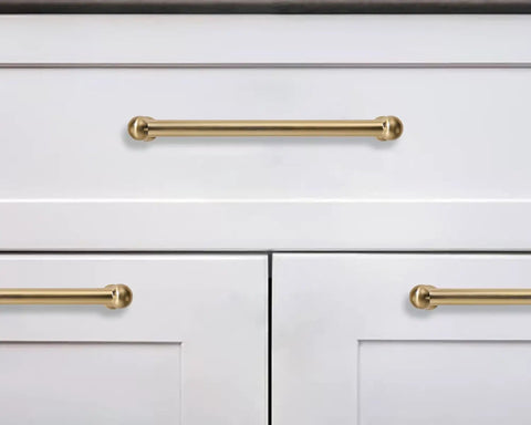 2 Pack 6 And A Quarter Inch Hole Center Brushed Brass Cabinet Pulls Beefy Durable Heavy Duty Solid Warm Brass Cabinet Handles For Cabinets Dressers Kitchens And Bathrooms