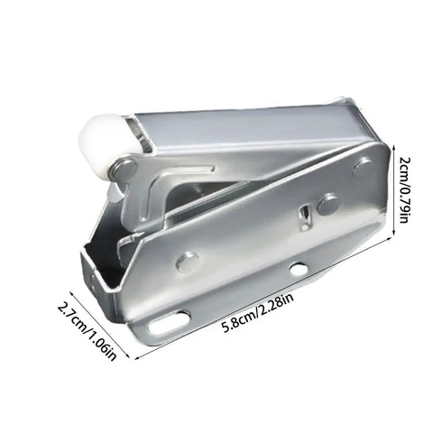 Push To Open Cabinet Latch With Spring Retract Durable Cold Rolled Steel And Nylon Nonmagnetic Corrosion Resistant Rebound Locking Device