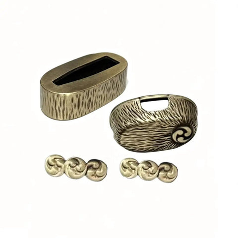 Brass Katana Guard Tsuba Fuchi Kashira Menuki Set Sword Fittings For Samurai Swords Hand Guard Hardware For Katana And Wakizashi