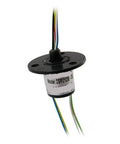 Slip Ring Rotary Joint For Stage Lights, Pro Grade High Speed Ball Bearing Electrical Slip Ring 4 Way with wires, black metal housing.