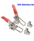 Beefy Heavy Duty Quick Release Toggle Clamp Set Adjustable Stainless Steel 304 With 400 Lbs Holding Capacity, shown in 2-pack