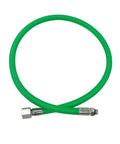 Low Pressure Braided Miflex Scuba Hose, Green, 40 Inch, Lightweight Yet Flexible Dive Hose With Kink Resistant Design, shown coiled