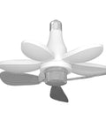 XEGZLH E27/E26 Screw in LED Ceiling Fan Light Even Lighting Distribution for Bedroom Kitchen Comfort with five white leaves.