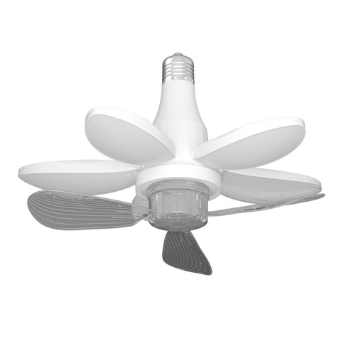 XEGZLH E27/E26 Screw in LED Ceiling Fan Light Even Lighting Distribution for Bedroom Kitchen Comfort with five white leaves.