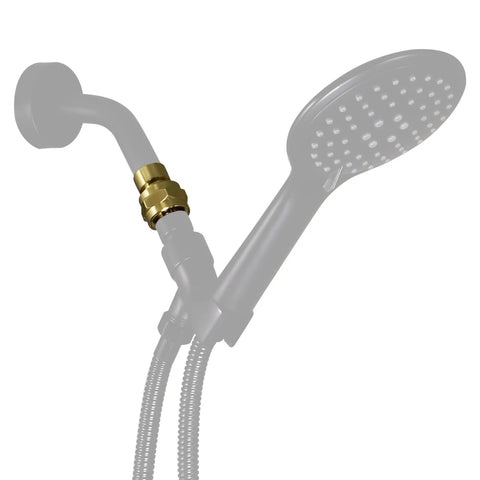 Brushed Gold Solid Brass Shower Head Swivel Ball Adapter With Adjustable Shower Arm Extension, Heavy Duty Brass Shower Connector Ball Joint For No Fuss Leak Free Bathroom Upgrades on shower arm