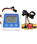 All In One Water Flow Totalizer And Flow Meter With Digital LCD Display And Hall Effect Sensor For Half Inch Pipe
