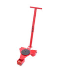 Beefy Heavy Duty Machinery Skate Dolly With 4409 Lbs Load Capacity Handle And 3 PU 360 Degree Swivel Wheels Industrial Transport Skates For Garage Home Warehouse And Workshop Red, red steel dolly