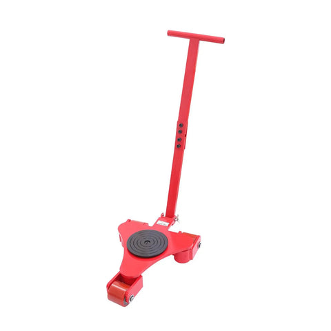 Beefy Heavy Duty Machinery Skate Dolly With 4409 Lbs Load Capacity Handle And 3 PU 360 Degree Swivel Wheels Industrial Transport Skates For Garage Home Warehouse And Workshop Red, red steel dolly