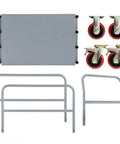 Heavy Duty Steel Panel Truck Cart Built Like A Tank With 2000 Lbs Capacity And Six Inch Smooth Wheels components including platform and casters.