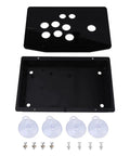 Arcade Cabinet Kit With Black Acrylic Panel And Case DIY Set showing panel, box, screws, and silicone feet for arcade build
